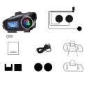 Bluetooth interkom Q58 Max s FM rádiom LED displejom potlačením šumu a mäkkým mikrofónom pre motorku prilbu typ soft 2