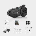 Bluetooth interkom s kamerou FreedConn R1 PRO 1080P WiFi Záznam IP65 1000 m 6 jazdcov Rádio Hlasové ovládanie Výdrž až 32 h 2