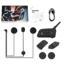 Bluetooth interkom V4 Plus pro 4 jezdce 1500 m CVC IP65 FM rádio HIFI zvuk 24 h hudby Kompatibilní s hlasovým asistentem 3