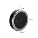 Bluetooth Music Remote Control 3.6 cm with Steering Wheel Holder Compatible with iOS Android Wireless Player Control 4
