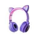 Bluetooth Over-Ear Headphones with Cat Ears and LED Backlighting Micro SD Card Slot Music and Call Control Frequency 20 Hz to 22 kHz 3