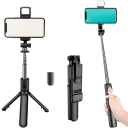 Bluetooth Selfie Stick med Mini Tripod og Fjernbetjening Udtrækkelig Telefonholder 185-740mm Bærbart Tripod til Smartphones 4