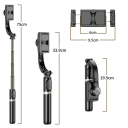 Bluetooth selfiestick met 360° rotatie en statief, draagbare telefoonhouder, 60-95 mm, Bluetooth 5.2 handheldstandaard met lange batterijduur 6