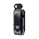 Bluetooth sluchátko K55 Lavalier Business s klipem výsuvný kabel LED displej stavu baterie Bluetooth 5.2 TYPE-C nabíjení pro hovory a hudbu 3