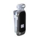 Bluetooth sluchátko K88 Lavalier Business s klipem výsuvný kabel LED displej stavu baterie Bluetooth 5.2 handsfree pro hovory a hudbu 3