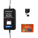 Bluetooth tester autobaterie KONNWEI BK300 12 V 24 V bezdrátový monitor stavu baterie s aplikací černý na auta motocykly i nákladní vozy 6