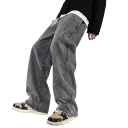 Blugi bărbați, croială lejeră, croială dreaptă, stil streetwear, pantaloni casual confortabili, lejeri 3