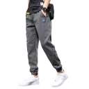 Blugi cargo largi pentru bărbați, stil streetwear, talie elastică cu șnururi, buzunare multiple, pantaloni lejeri cu tiv elastic pentru bărbați 5