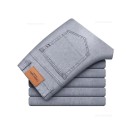 Blugi elastici drepți pentru bărbați, pantaloni casual slim stretch, confortabili, din denim, pentru purtare zilnică, blugi moderni pentru bărbați 4