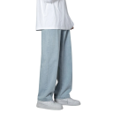 Blugi lungi cu picior larg pentru bărbați, croială dreaptă, lejeră, eleganți, lejeri, pantaloni sport la modă, casual, streetwear, blugi pentru bărbați 4