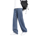 Blugi lungi cu picior larg pentru bărbați, croială dreaptă, lejeră, eleganți, lejeri, pantaloni sport la modă, casual, streetwear, blugi pentru bărbați 3