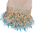 Blumen Netzband mit Pailletten und Fransen 18 cm x 182 cm Dekoratives Polyesterband zum Nähen von Bekleidungen Kostümen DIY 8