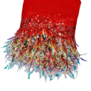 Blumen Netzband mit Pailletten und Fransen 18 cm x 182 cm Dekoratives Polyesterband zum Nähen von Bekleidungen Kostümen DIY 3