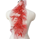 Blumen Spitzenapplikation 47 x 16 cm Polyester bestickte Applikation Dekoratives Spitzenornament für Kleider Blusen Kleidung und Handarbeiten 3