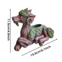 Blumentopf in Drachenform mit grünen Details 11,5 × 15,5 cm Drachen Gartenfigur mit Blumentopf für Garten und Terrasse 3