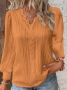 Blusa da donna in pizzo con scollatura a V 6
