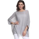 Blusa de cor única de tamanho grande 4