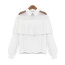 Blusa de mujer con hombros transparentes. 5