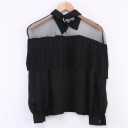Blusa de mujer con hombros transparentes. 2