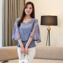 Blusa de mujer con mangas transparentes 1