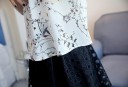 Blusa de verão elegante para senhora com padrão floral e ombros à mostra Manga curta Decote redondo Poliéster suave com spandex 12