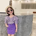 Blusa e gonna floreale per ragazze 1