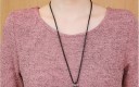 Blusa feminina prolongada com laço nas costas Manga longa Tecido quente mesclado Bainha inferior em camadas Costas mais longas 4