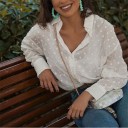 Blusa feminina transparente com bolinhas 1