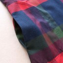 Blusa larga de cuadros para llevar también como vestido Cuello redondo Bolsillos en el pecho y laterales Mangas largas Dobladillo redondeado 5