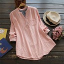 Blusa larga de mujer con bolsillo 5