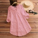 Blusa larga de mujer con flores 2