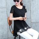 Blusa lunga da donna con fiori 2