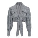 Blusa nera e bianca con motivo a quadri 1