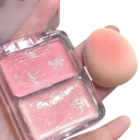 Blush bálsamo bicolor 5,9 x 7,1 cm Pigmentação suave e baixa Brilho iluminador Textura hidratante Efeito de maquilhagem natural 4