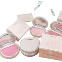 Blush iluminador de pigmentación suave con espejo, compacto de cierre a presión, blush en polvo para un maquillaje natural 2