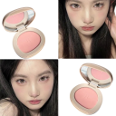 Blush in Polvere 6 g Blush Waterproof a Lunga Durata in Confezione Compatta Rotonda con Specchio Trucco Delicato per Sottolineare le Guance 8