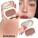 Blush pigmentado de cor sólida textura suave com acabamento aveludado embalagem oval compacta com espelho cores suaves de longa duração 7