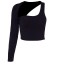 Bluz asimetric negru pentru femei 2