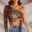 Bluză leopard asimetrică pentru femei 4