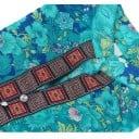 Bluză lungă pentru femei cu model floral și guler înalt Decolteu cu panglică decorativă Mâneci trei sferturi Croială mai liberă Poliester 7