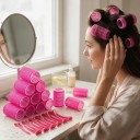 Bobinas autoaderentes para cabelo sem aquecimento Conjunto de 24 pcs com ganchos Bobinas de plástico leves Para franja volume e caracóis 8