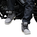 Bocanci motocyclişti unisex cu şireturi şi curea din cauciuc, poliester, nylon, construcţie rezistentă pentru călărie 3