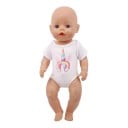 Bodies brancos para boneca até 43 cm com estampas de unicórnio ou sereia Mangas curtas Roupa de tecido para brincar e vestir 4