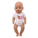 Body alb pentru păpușă de până la 43 cm cu imprimeu cu unicorn sau sirenă Mâneci scurte Costum din material textil pentru joacă și schimbat 3