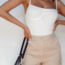 Body blanc pour femmes avec bretelles spaghetti 2