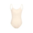 Body da danza donna con spalline sottili e scollatura profonda sulla schiena in nylon ed elastan per balletto e danza 12