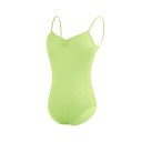 Body da danza donna con spalline sottili e scollatura profonda sulla schiena in nylon ed elastan per balletto e danza 14