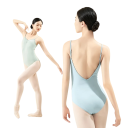 Body da danza donna con spalline sottili e scollatura profonda sulla schiena in nylon ed elastan per balletto e danza 17