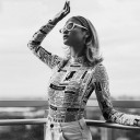 Body da donna con motivo di giornale 1