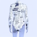 Body da donna con motivo di giornale 5